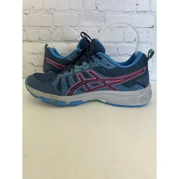 Women's Asics Gel Venture 7 Running Sneakers Size 8.5 Blue/Gray/Pink-Gently Used - Picture 6 of 12